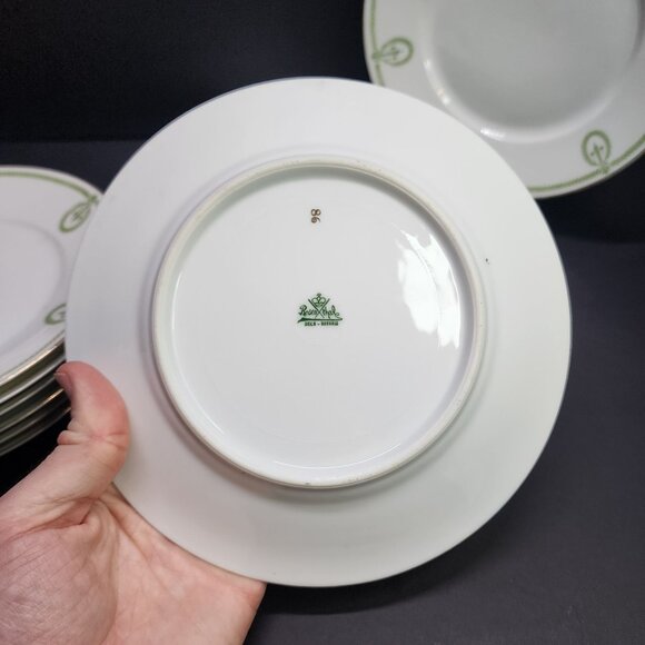 Vtg Rosenthal Selb Bavaria Donatello Salad Plates Green Laurel Design 7.5" Set 9 - Picture 4 of 6